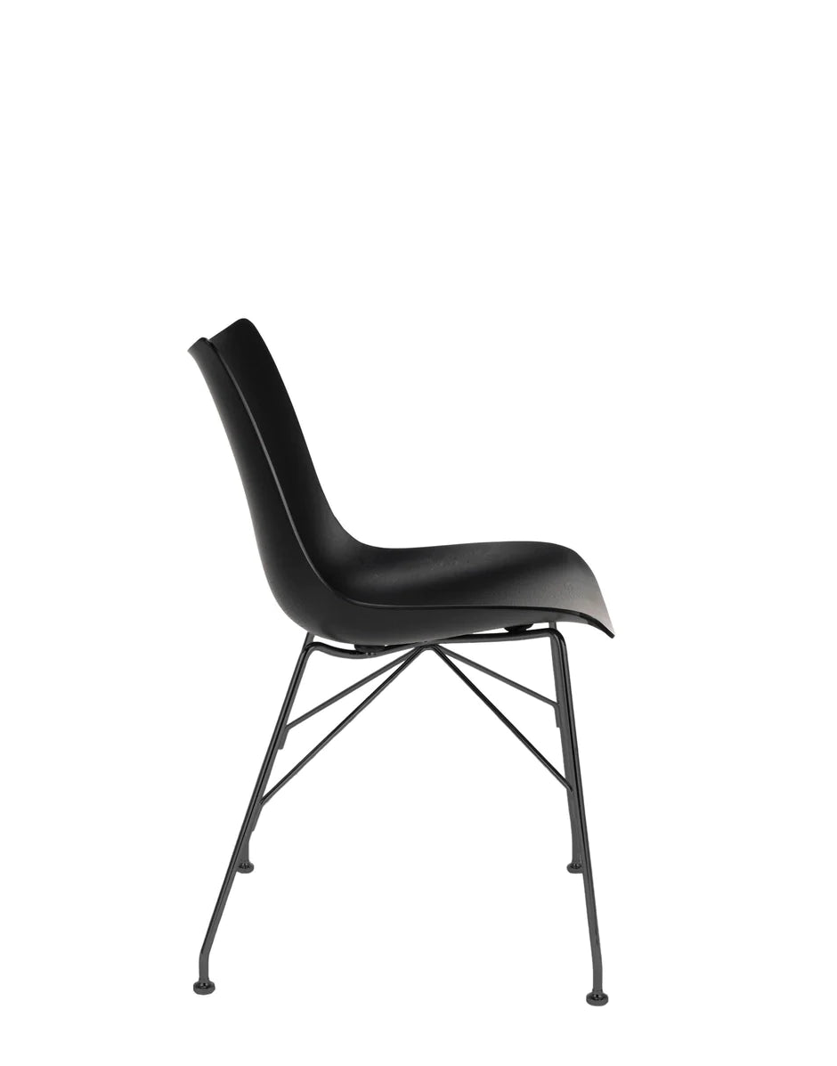 Kartell P/Wood Chair Základní dýha, černé dřevo/černá