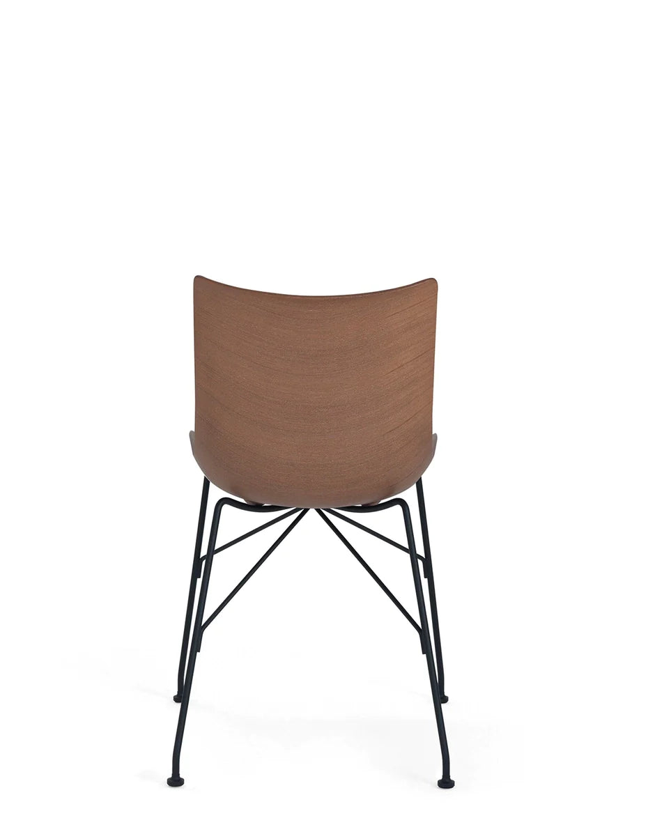 Kartell P/Wood Chair Základní dýha, tmavé dřevo/černá