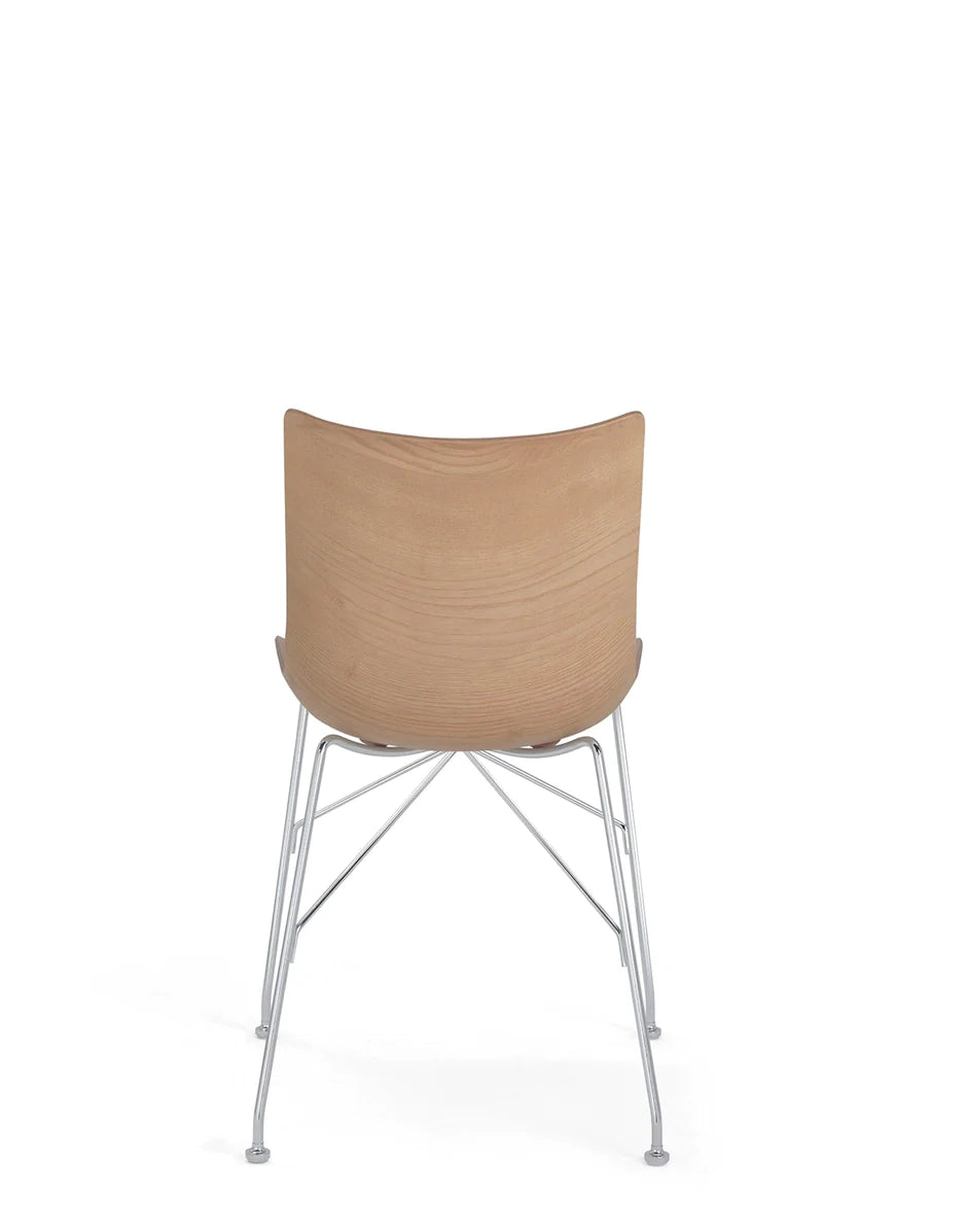 Kartell P/Wood Chair Slatted Ash, lehké dřevo/chrom