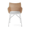 Kartell Q/Wood Armchair Slatted Ash, Light Wood/Chrome