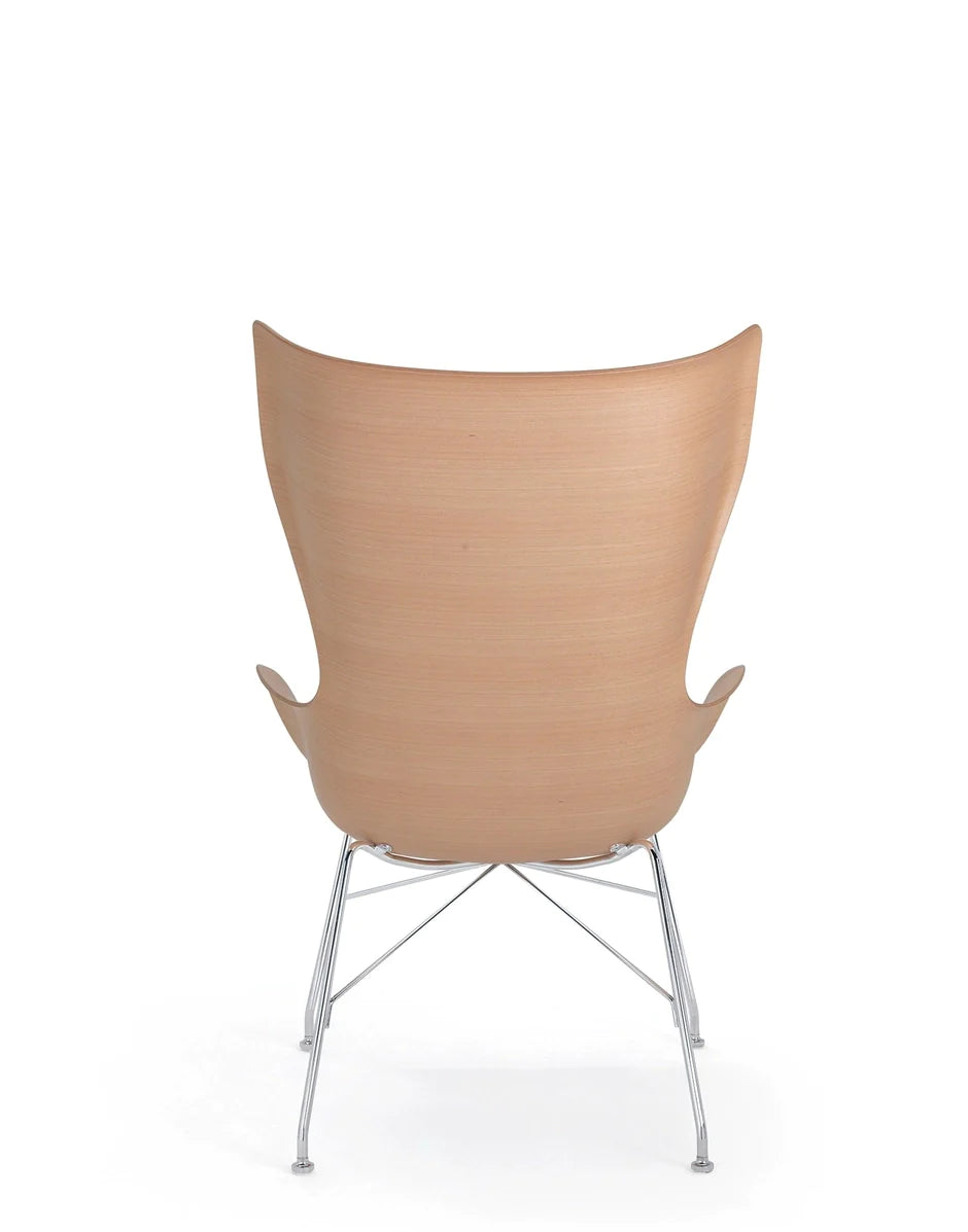 Kartell K/Wood Armchair Basic Veneer, Light Wood/Chrome