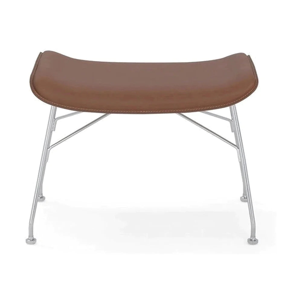 Kartell S/Wood Foowrest Leather, Light Wood/Chrome