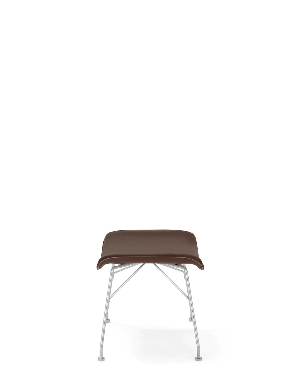 Kartell S/Wood Foowrest Leather, Dark Wood/Chrome