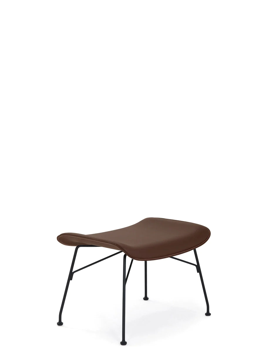 Kartell S/Wood Foowrest Leather, tmavé dřevo/černá