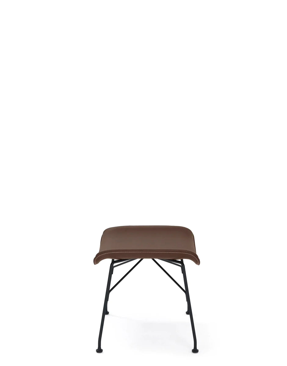 Kartell S/Wood Foowrest Leather, tmavé dřevo/černá