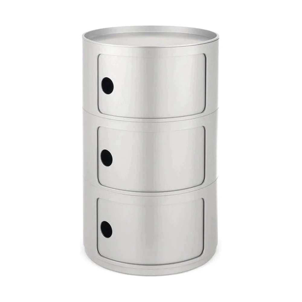 Kartell Componibili Classic Big Container 3 prvky, stříbro