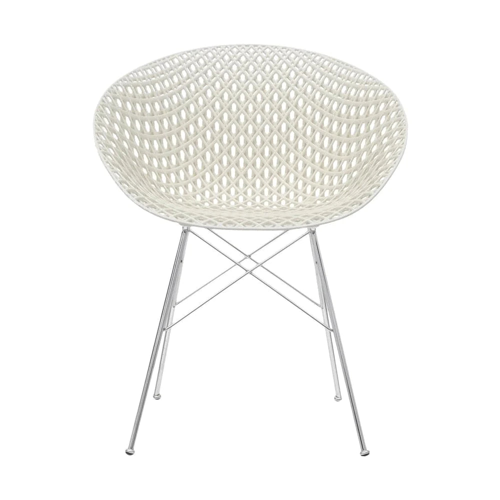 Kartell Smatrik Chair, White/Chrome