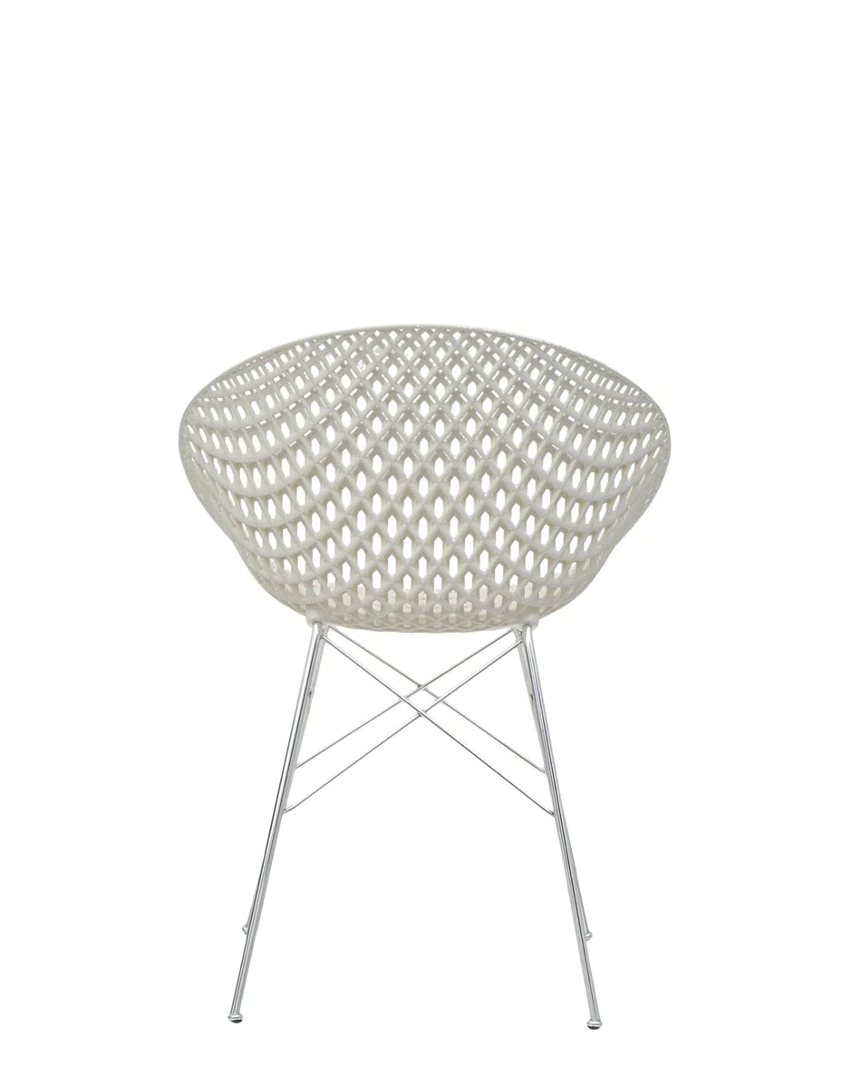 Kartell Smatrik Chair, White/Chrome