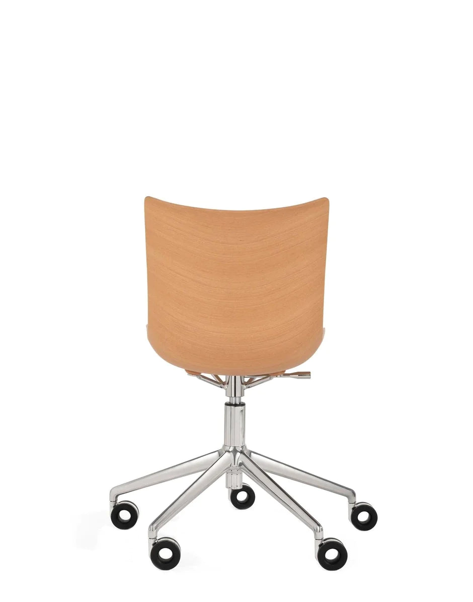 Kartell P/Wood Chair s kolami, lehké dřevo/chrom