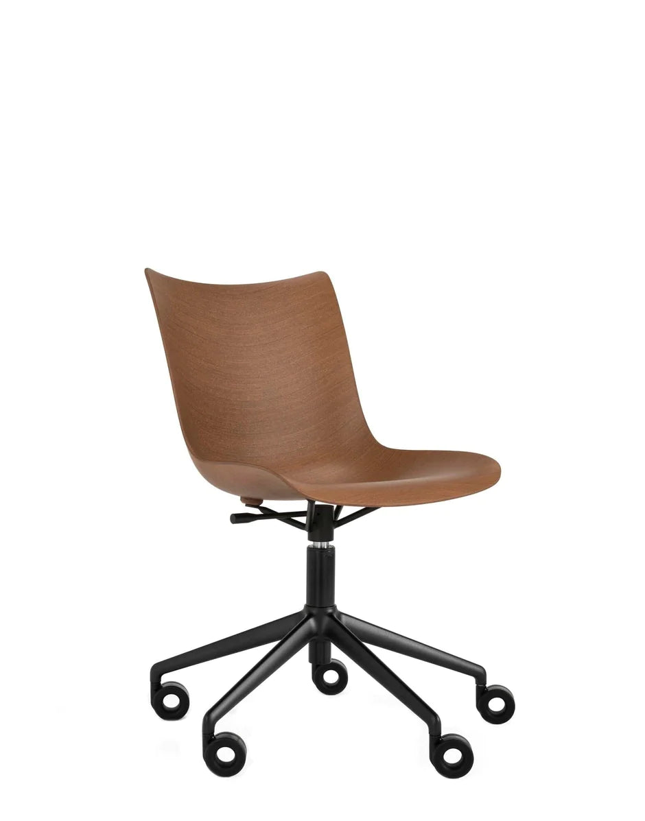 Kartell P/Wood Chair s koly, tmavé dřevo/černé