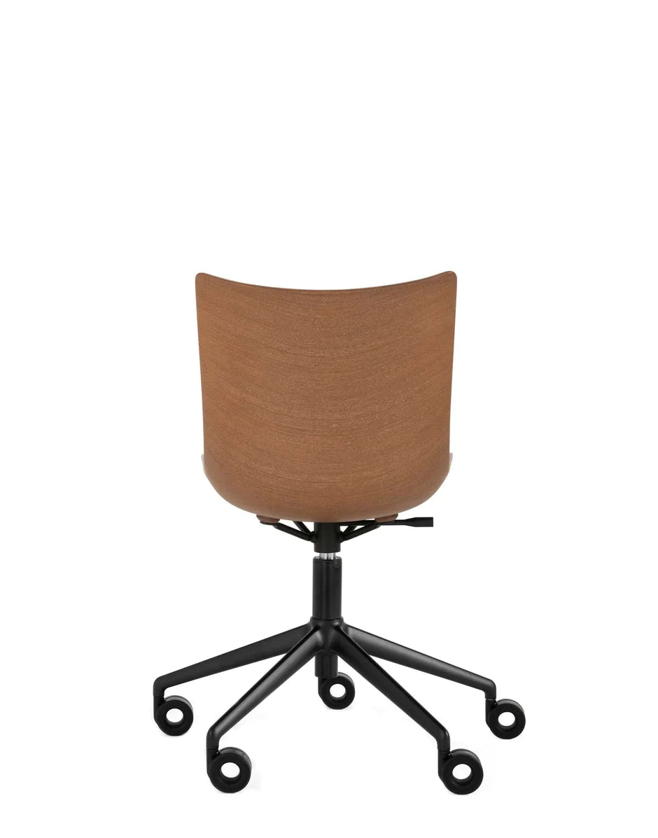 Kartell P/Wood Chair s koly, tmavé dřevo/černé