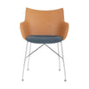 Kartell Q/Wood Armchair, Light Wood/Chrome/Light Blue