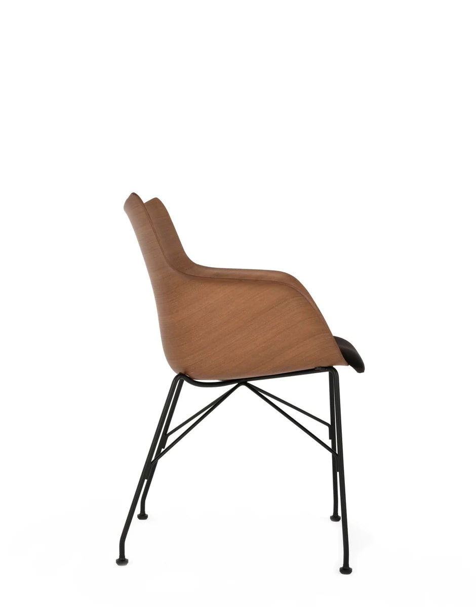 Kartell Q/Wood křeslo, tmavé dřevo/černé/černé