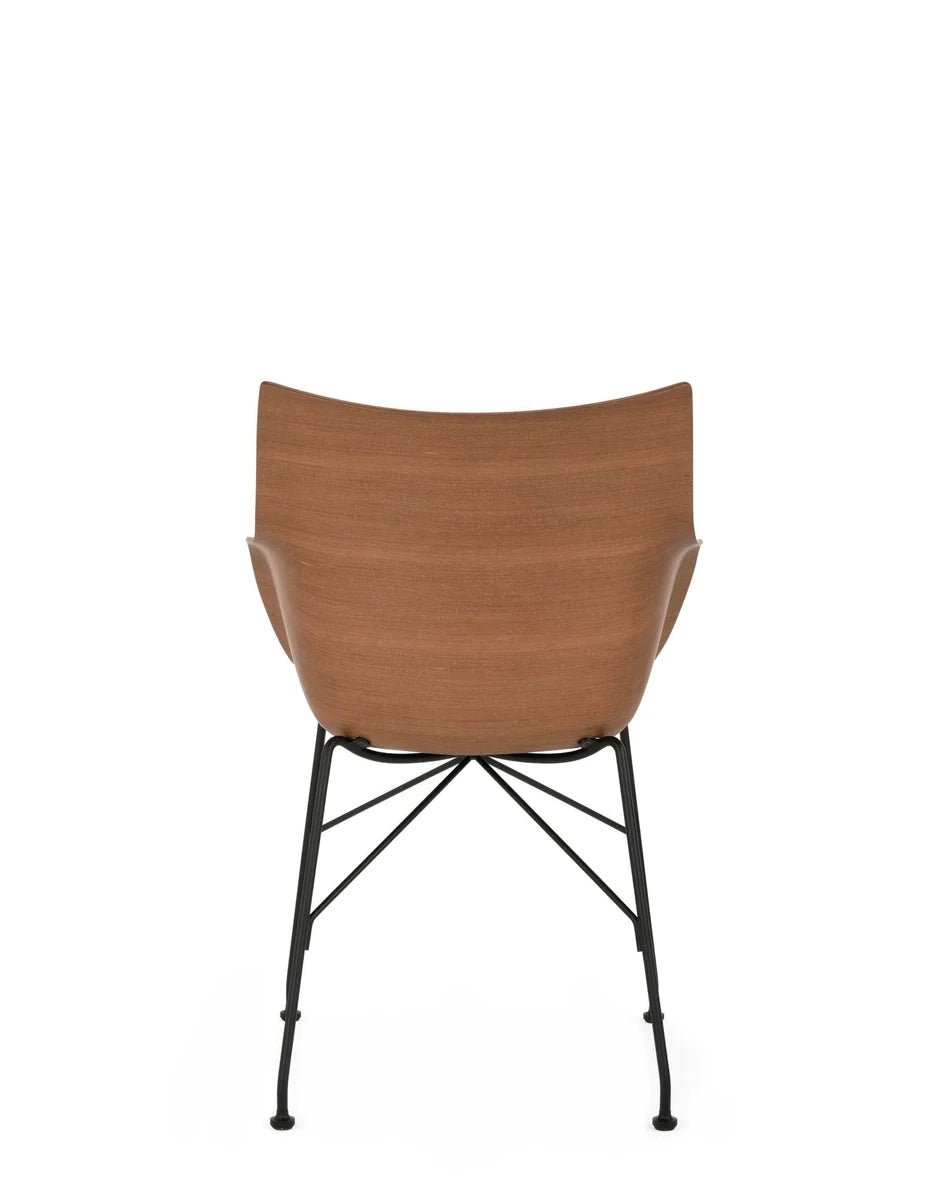 Kartell Q/Wood křeslo, tmavé dřevo/černé/černé