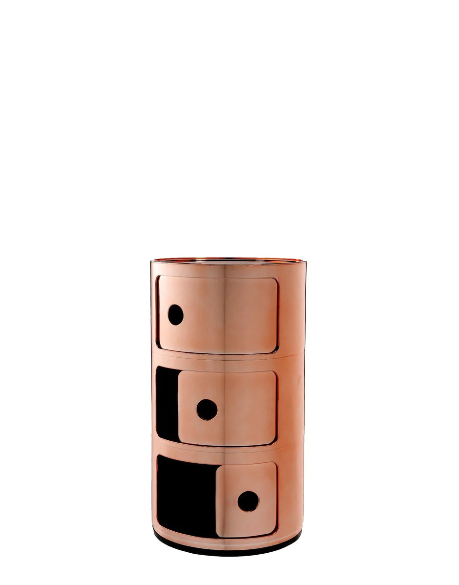 Kartell Componibili Metal Container 3 Elements, Coppery