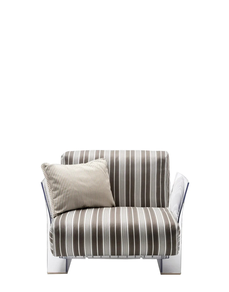 Kartell Pop Outdoor křeslo pruhy, taupe