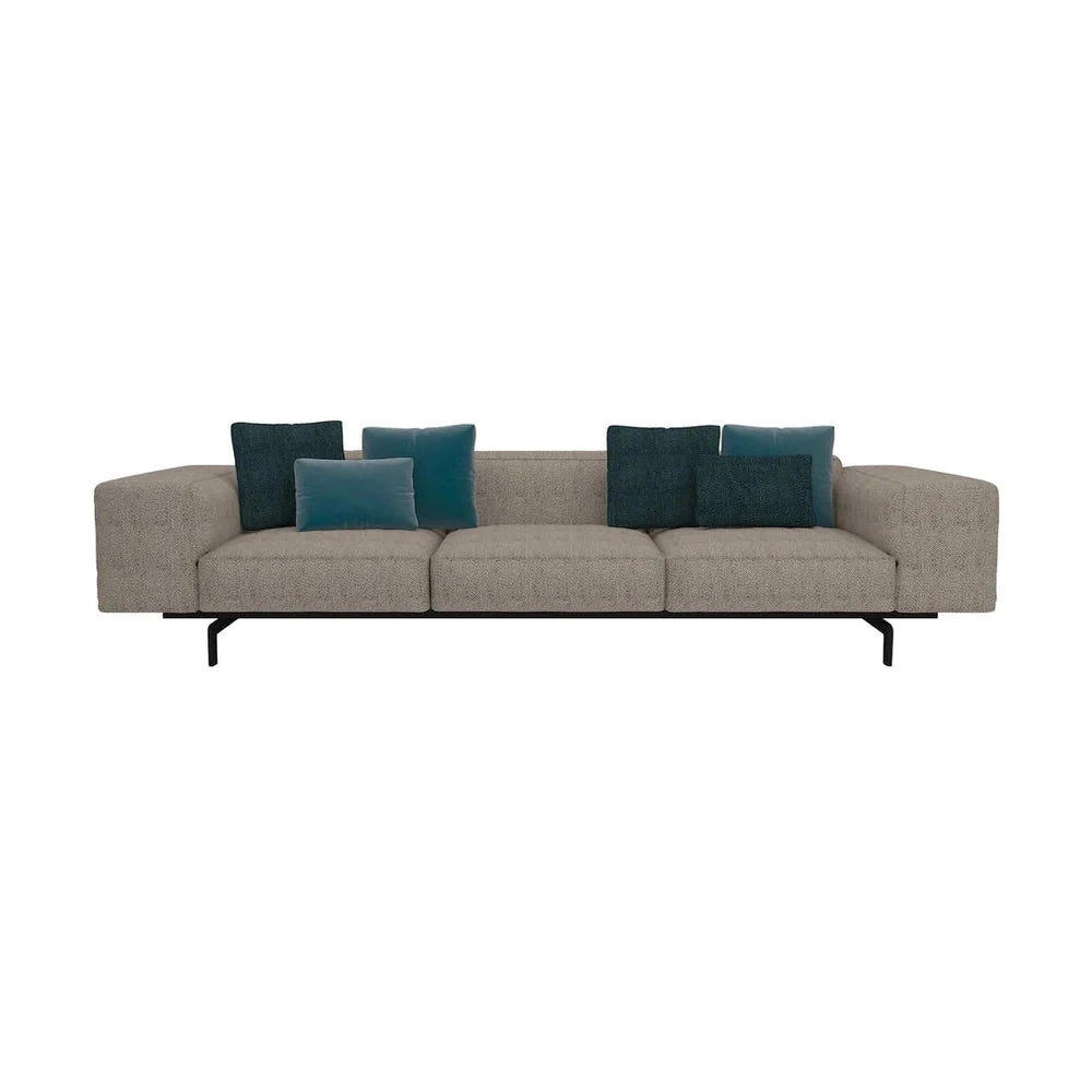 Kartell Largo 3 Seater Sofa Pied De Poule, Nude