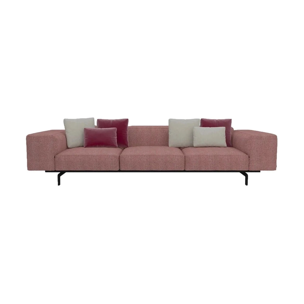 Kartell Largo 3 Seater Sofa Pied de Poule, růžová