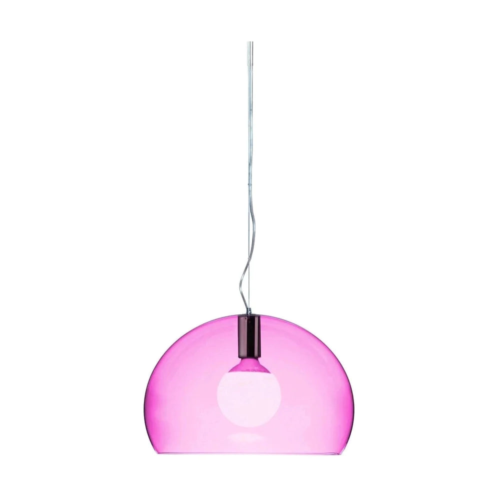 Kartell Fl/Y Suspension Lamp Small, Transparent/Cardinal Red