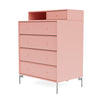 Montana Keep Chest Of Drawers With Legs, Ruby/Matt Chrome