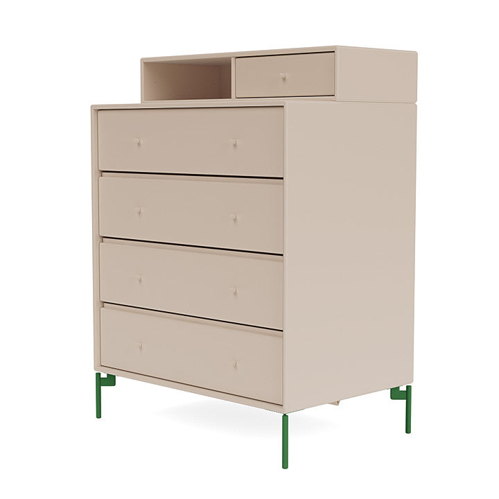 Montana Keep Chest Of Drawers With Legs, Clay/Parsley