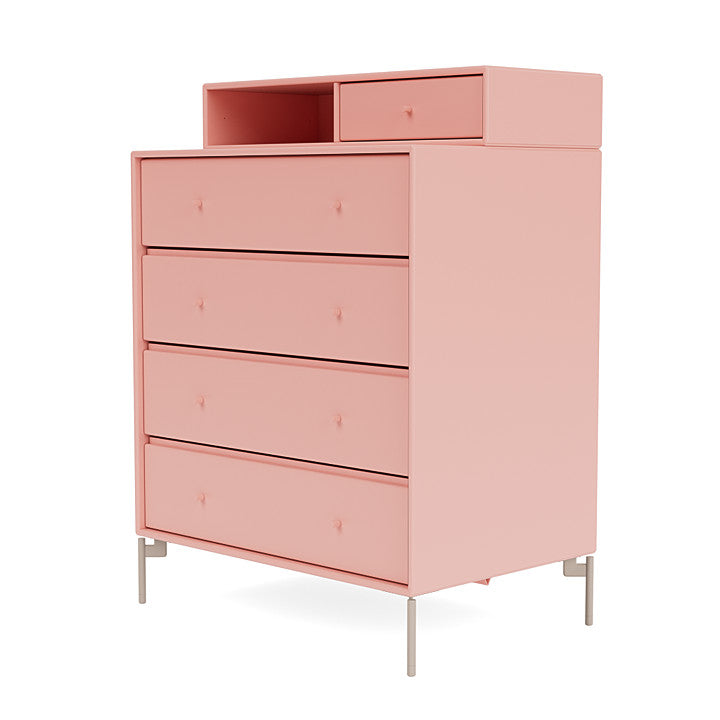 Montana Keep Chest Of Drawers With Legs, Ruby/Mushroom