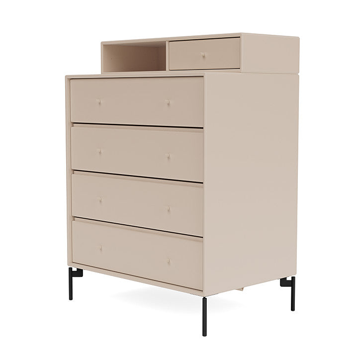 Montana Keep Chest Of Drawers With Legs, Clay/Black