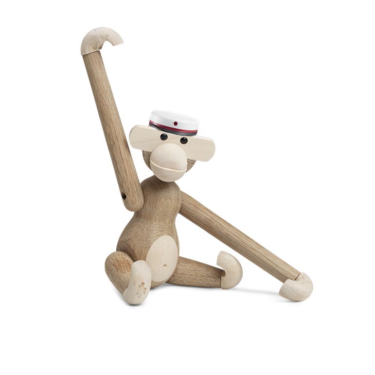 Kay Bojesen Monkey Small Oak/Maple s modrou studentem