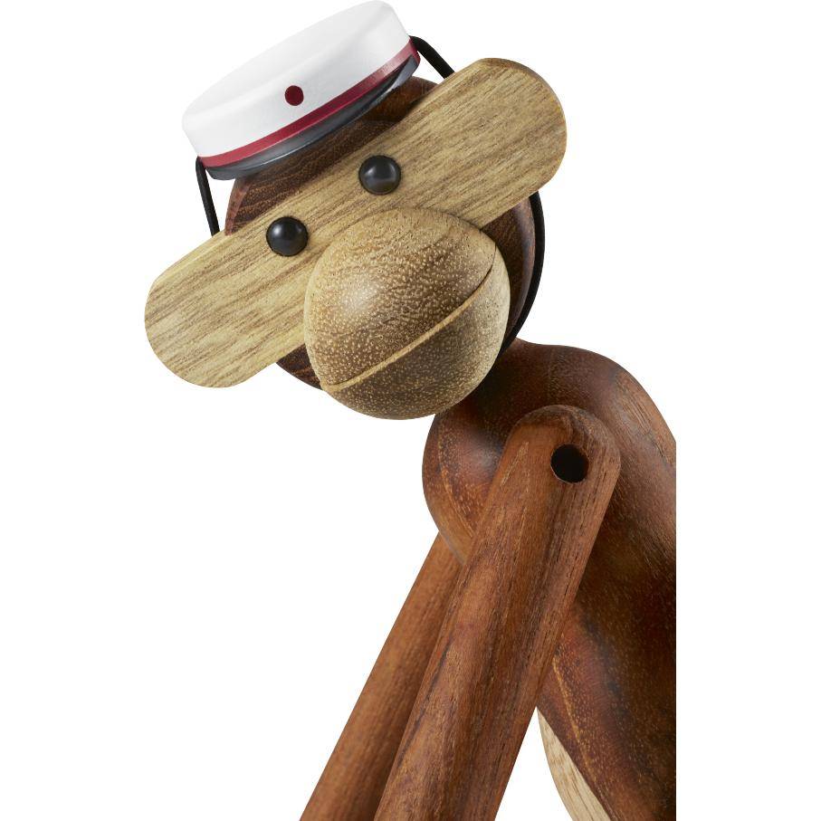 Kay Bojesen Monkey Small Teak/Limba s červenou studentovou čepicí