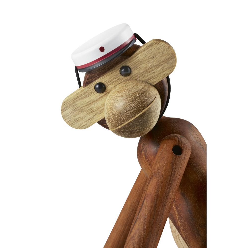 Kay Bojesen Monkey Medium Teak/Limba vč. Červená studentská čepice