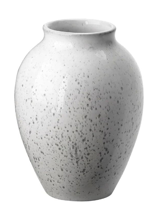 Knabstrup Keramik Vase H 12,5 cm, bílá/šedá