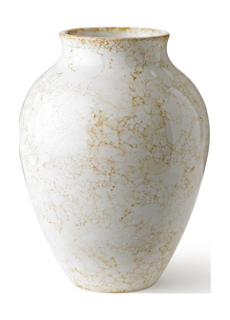 Knabstrup Keramik Vase Natura H 27 cm, bílá/hnědá