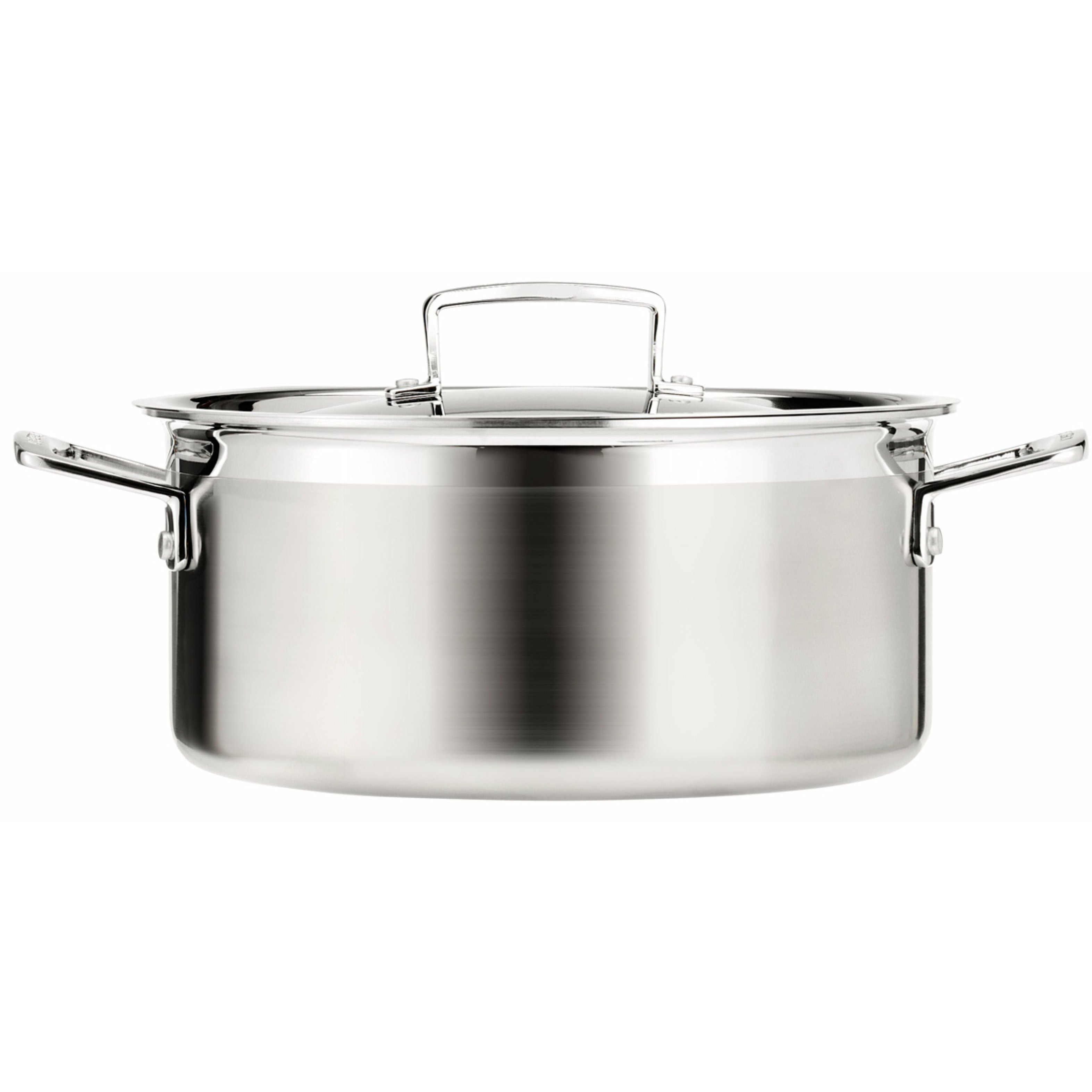 Le Creuset 3 Ply Stainless Steel Casserole With Lid 5.3 L, 24 Cm