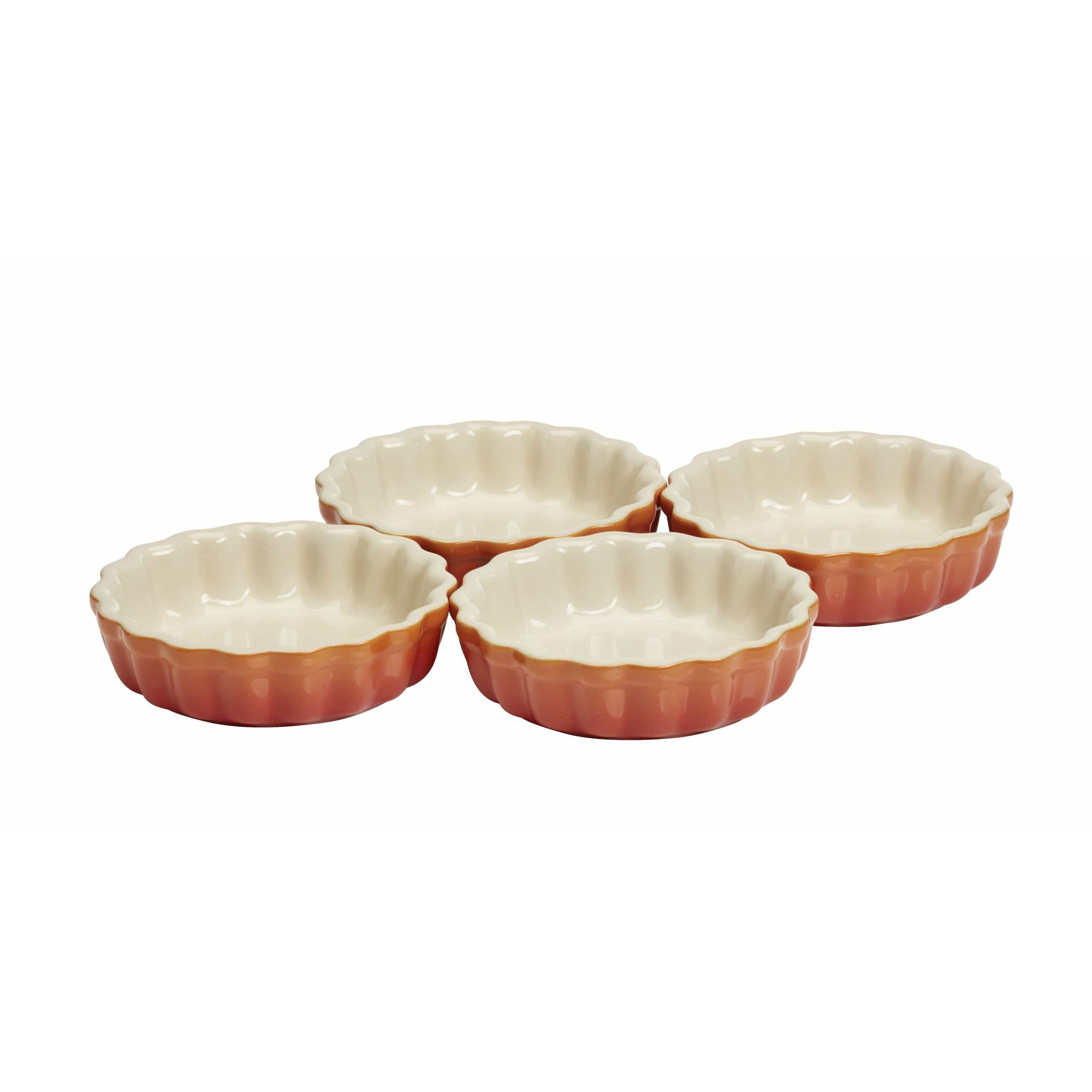 Le Creuset Heritage Set Of 4 Tart Moulds 11 Cm, Oven Red