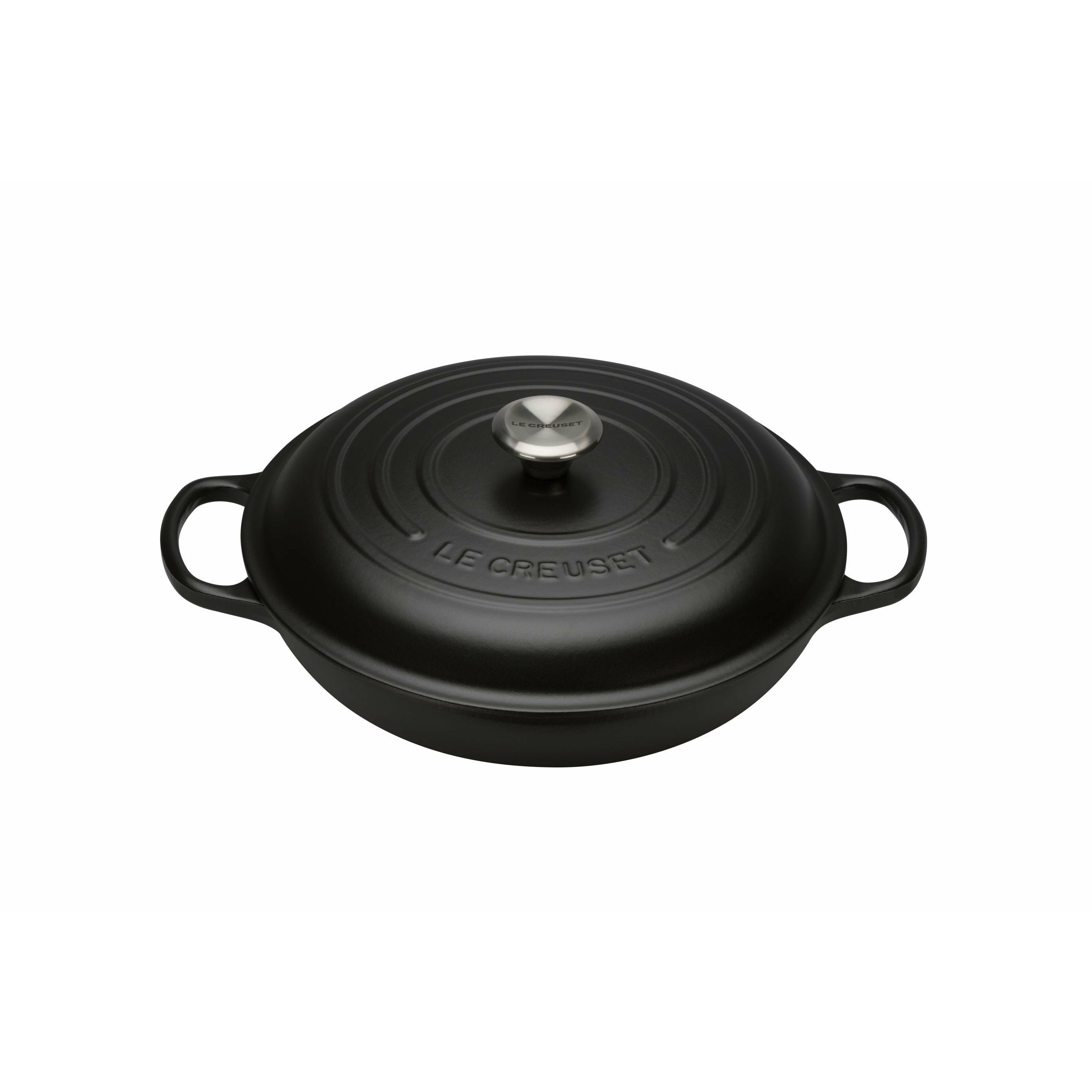 Le Creuset Signature Gourmet Professional Pot s černým vnitřním smaltem 30 cm, černá