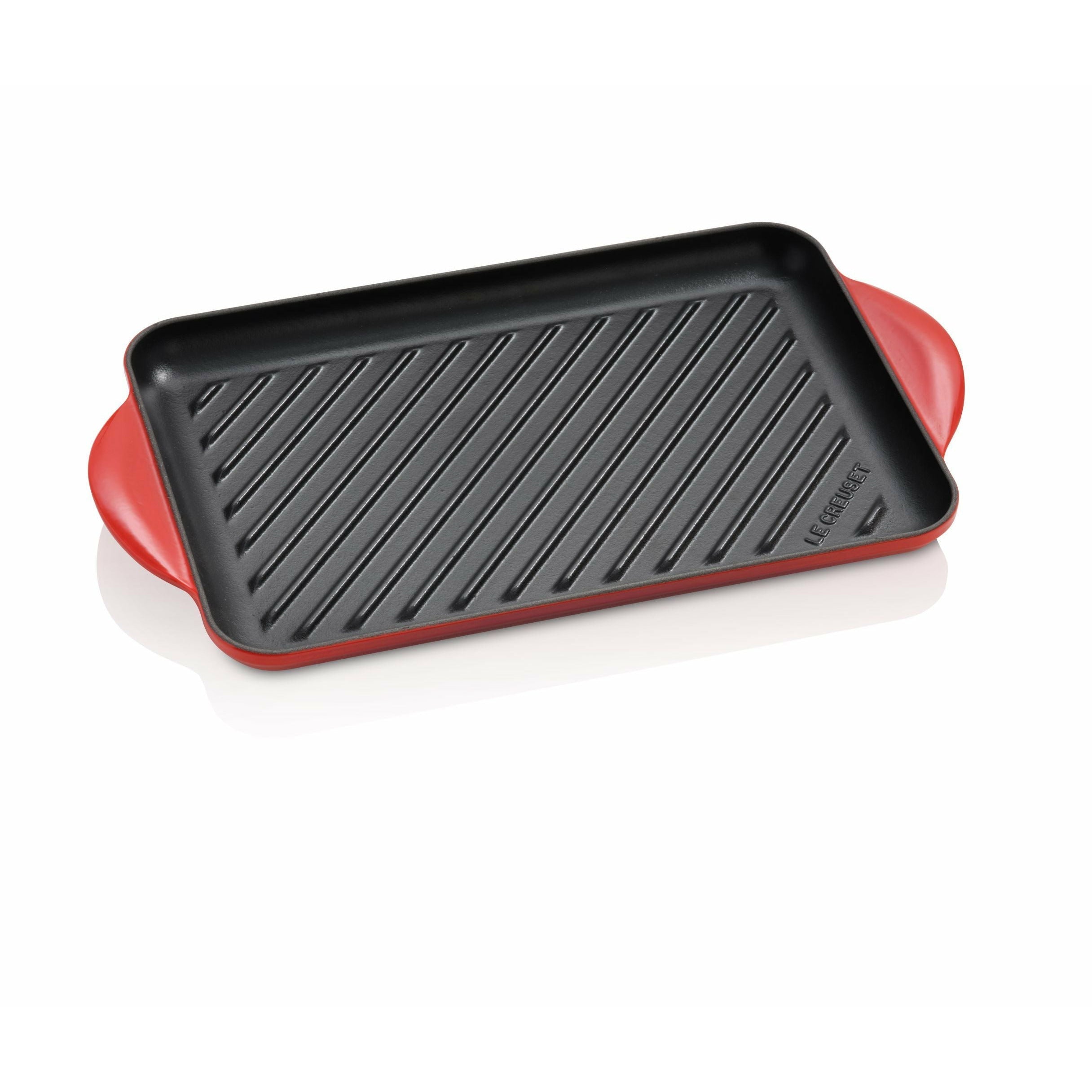 Tradice Le Creuset Rectangular Grill Plate 32 cm, Cherry Red