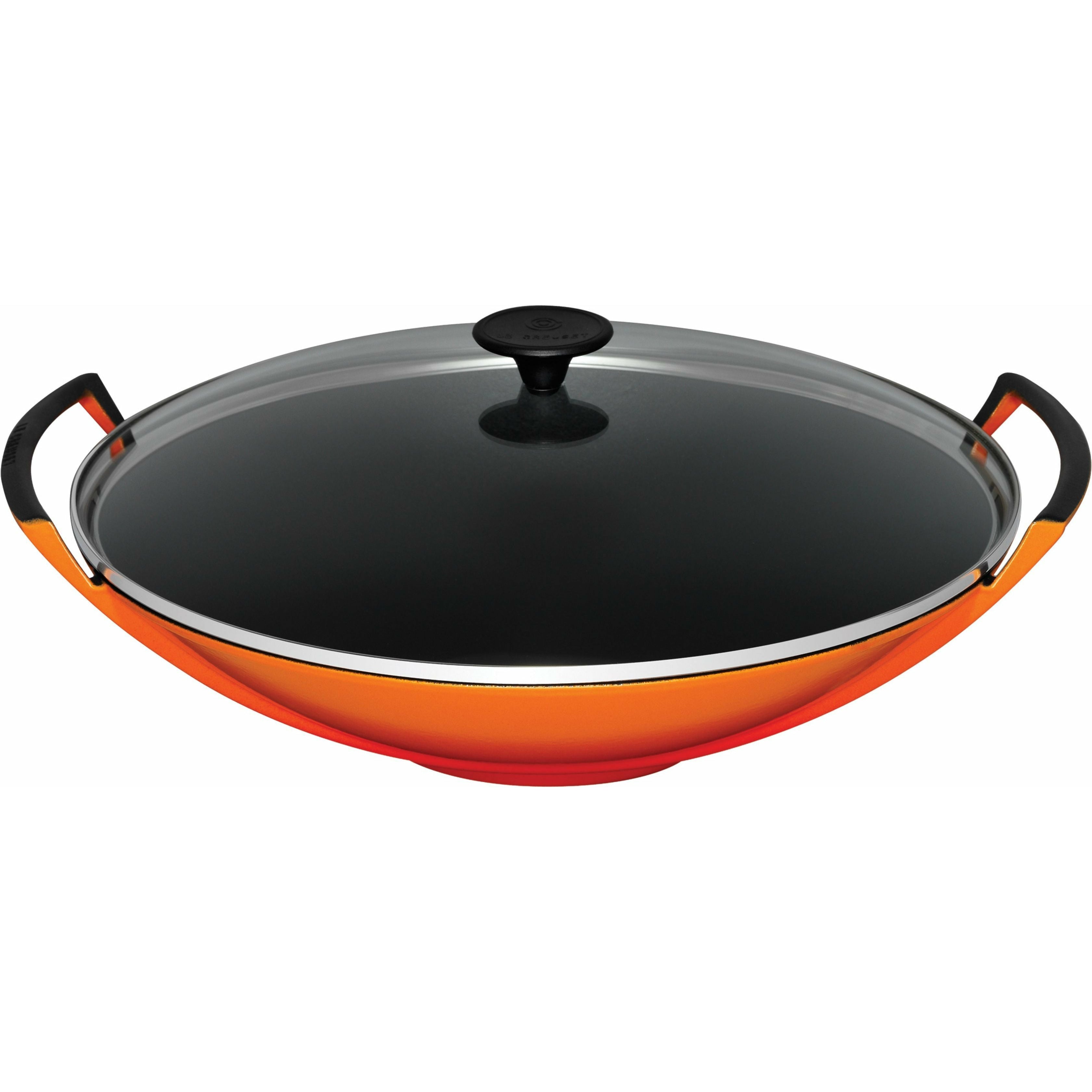 Le Creuset wok se skleněným víkem 36 cm, červená trouba