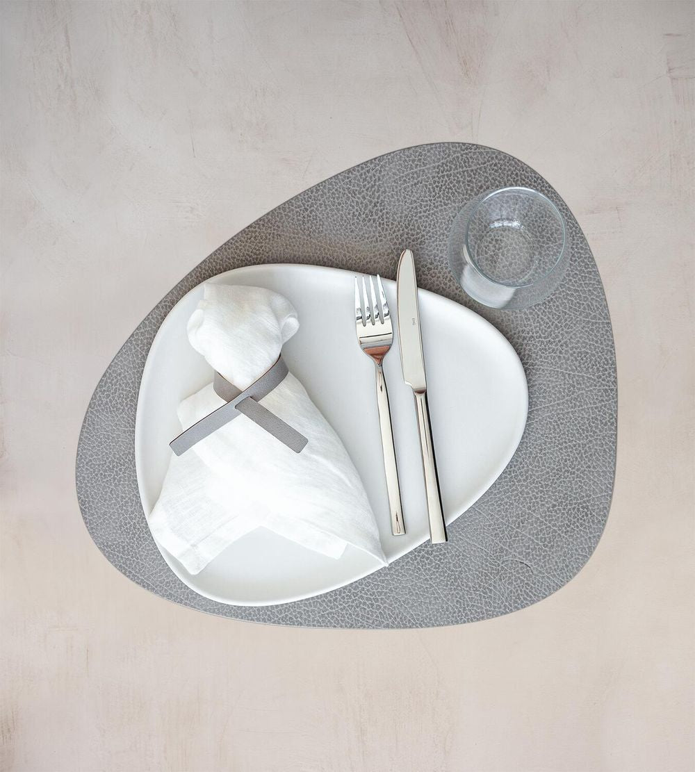 Lind DNA Curve Placemat Hippo Leather L, Antracite Grey
