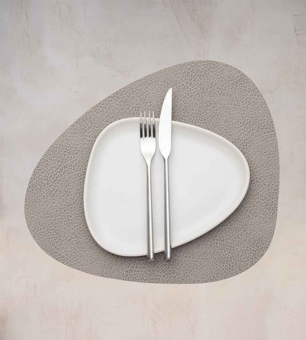 Lind DNA Curve Placemat Hippo Leather M, Antracite Grey