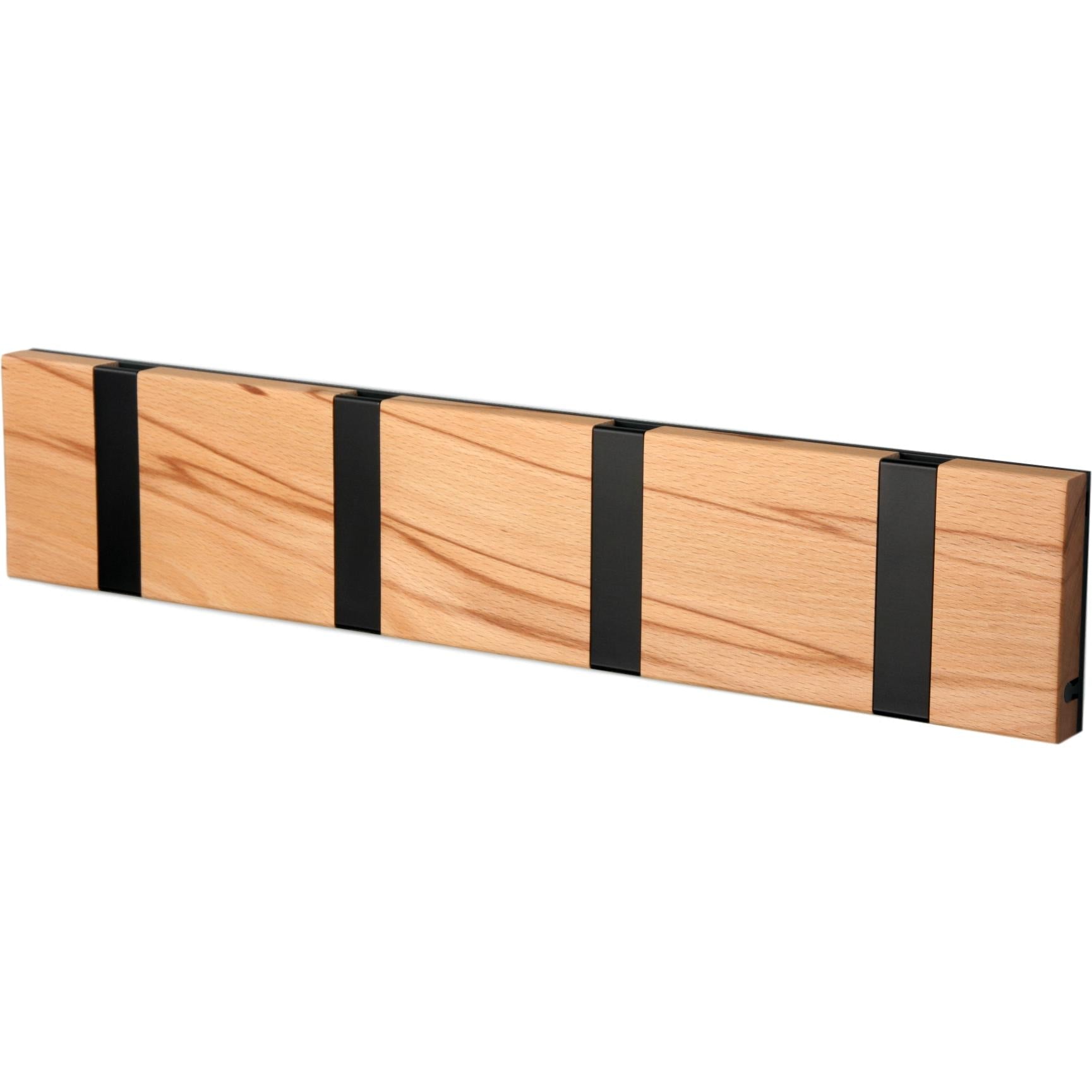 Loca Knax Horizontal Coat Rack 4 Hooks, Core Beech/Black