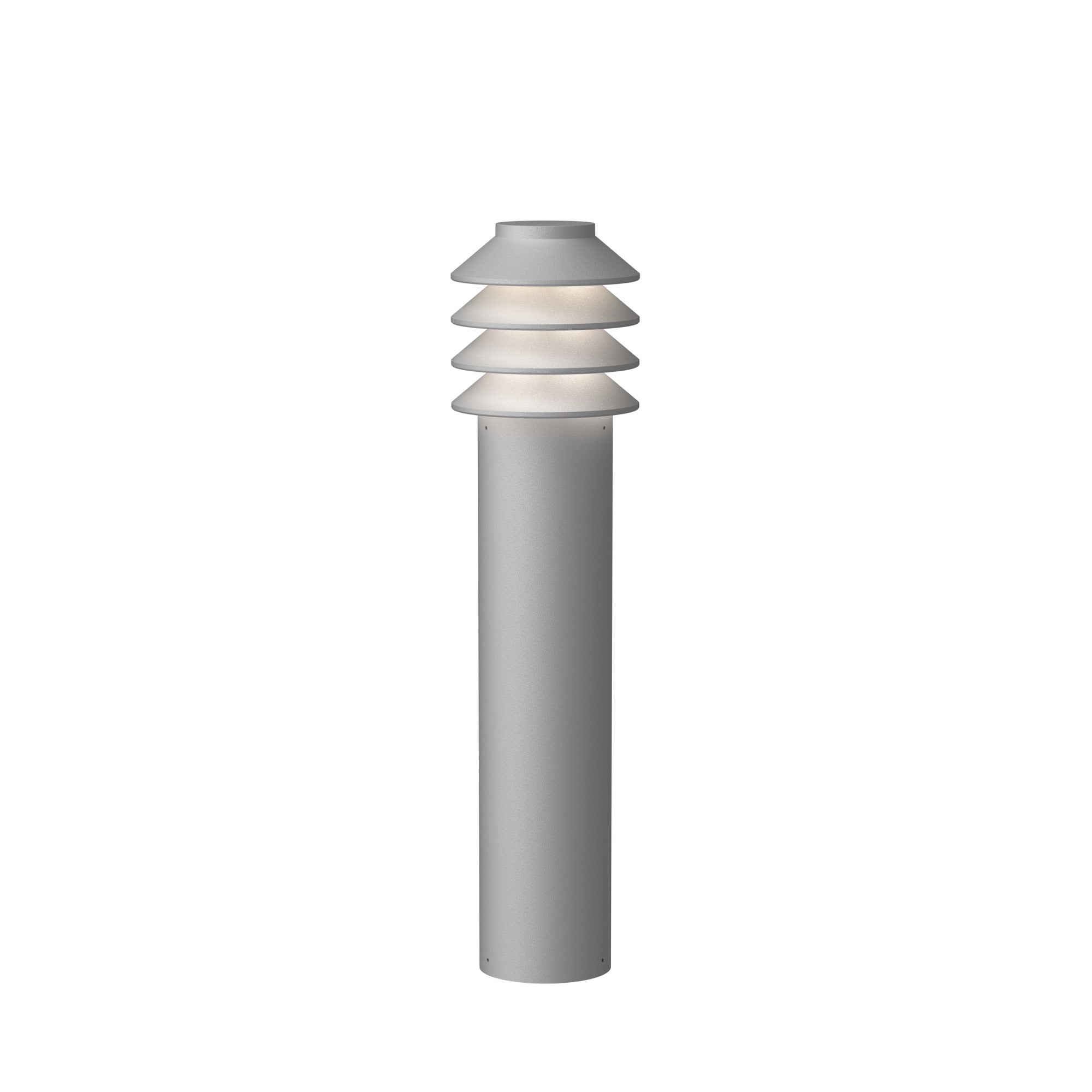 Louis Poulsen Bysted Garden Bollard Lamp Large Aluminium Led 3000 K With Base Plate O/Adapter