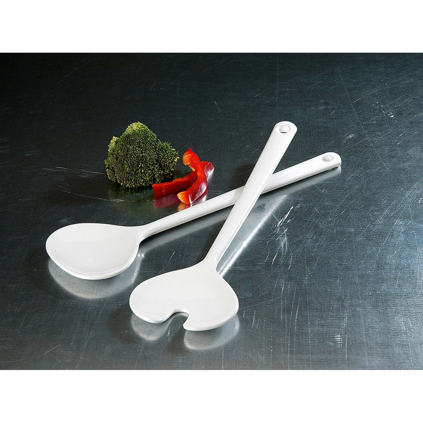 Mepal Bloom Salad Servers 2 Piece, White