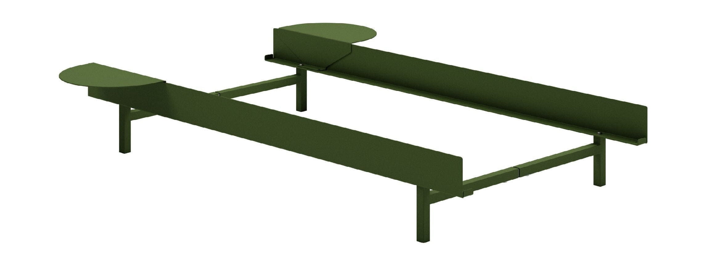 Moebe postel s 2 nočními stoly 90 cm, borovice zelená
