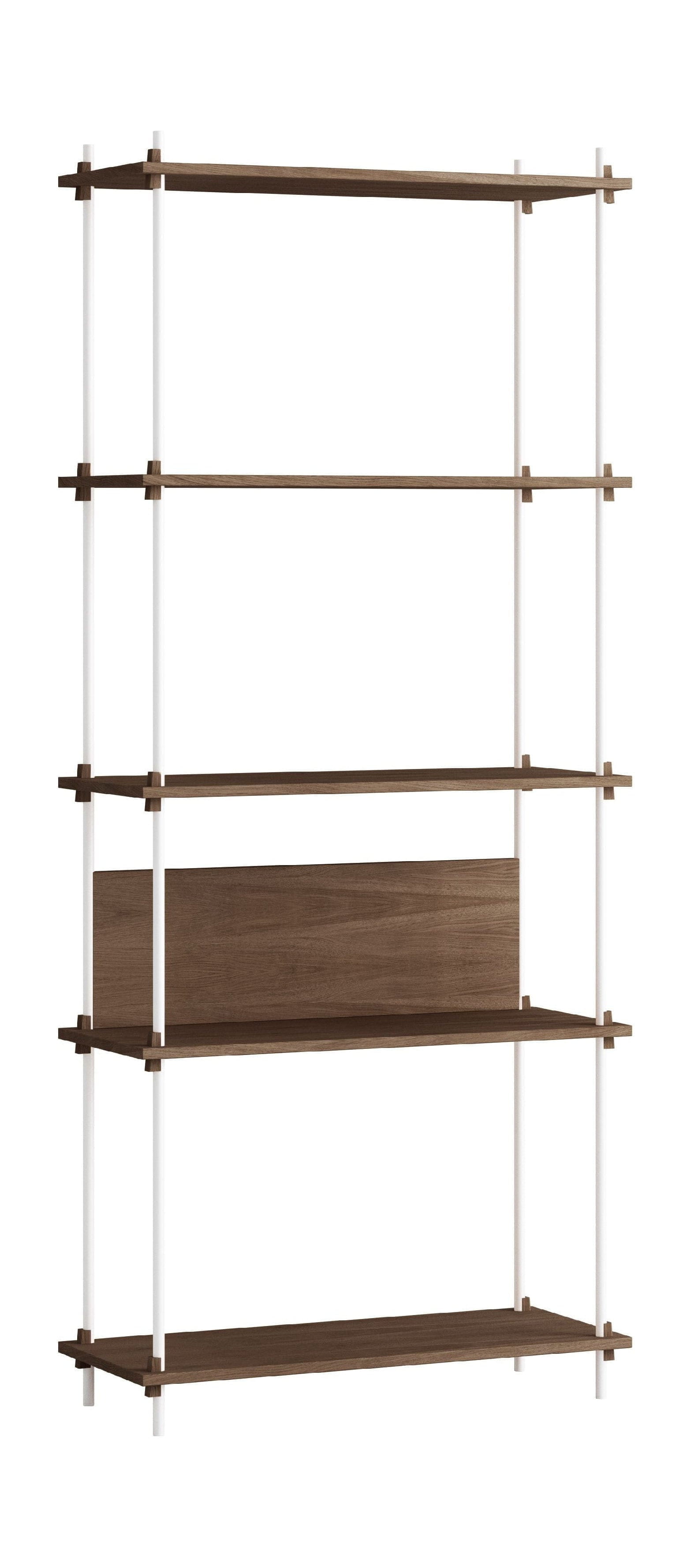 Moebe Shelving System S.200.1.A, uzený dub/bílý