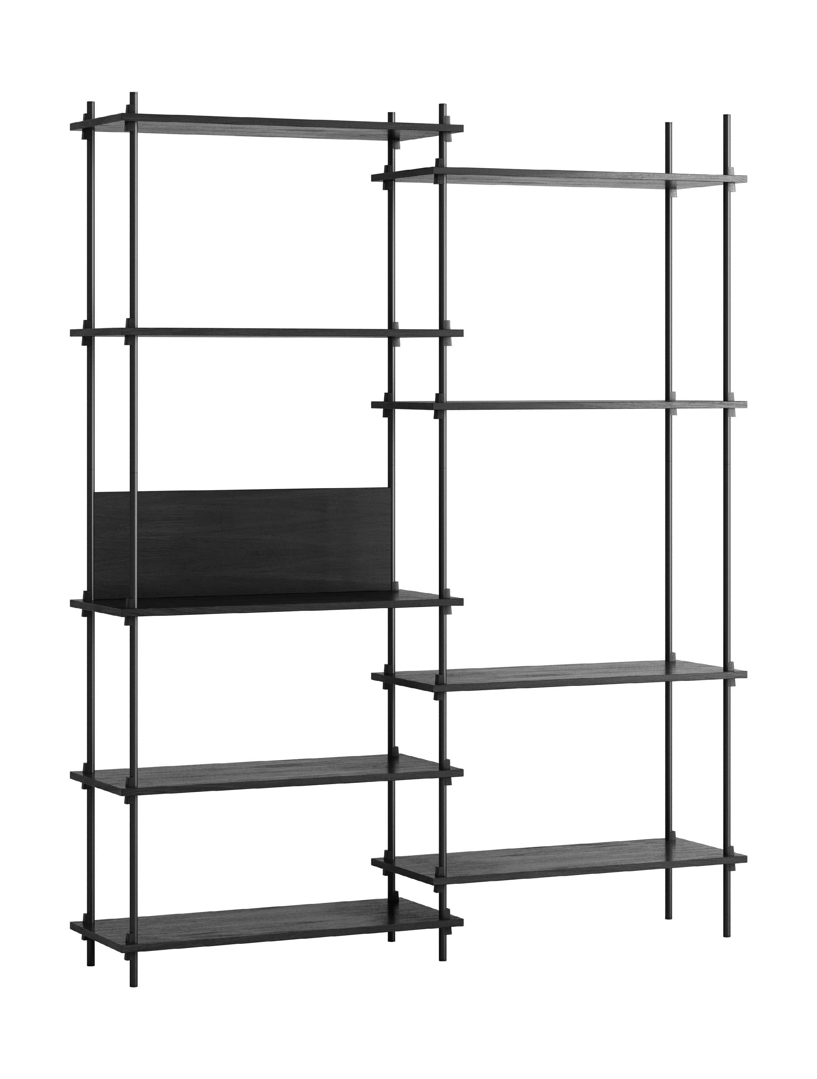 Moebe Shelving System S.200.2.a, černá/černá