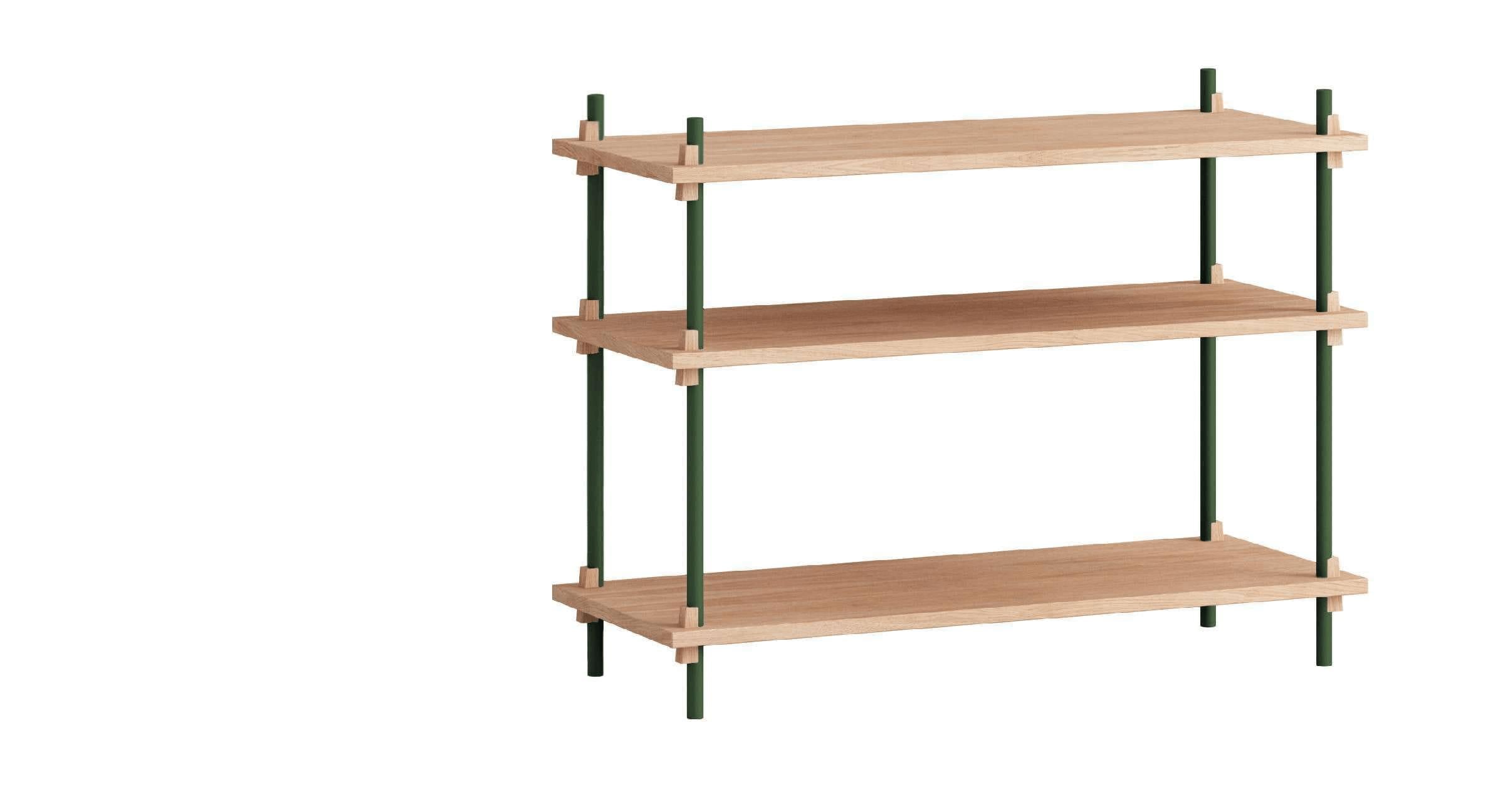 Moebe Shegving System S.65.1.A, Oak/Pine Green