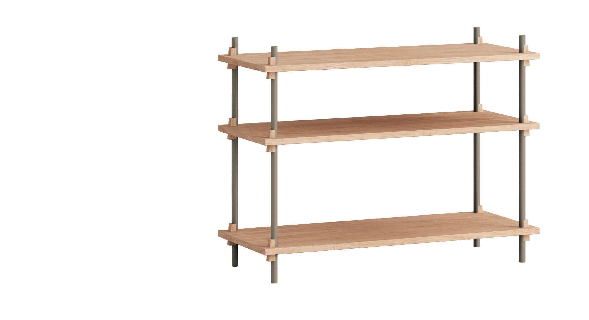 Moebe Shelving System S.65.1.A, Oak/Warm Grey