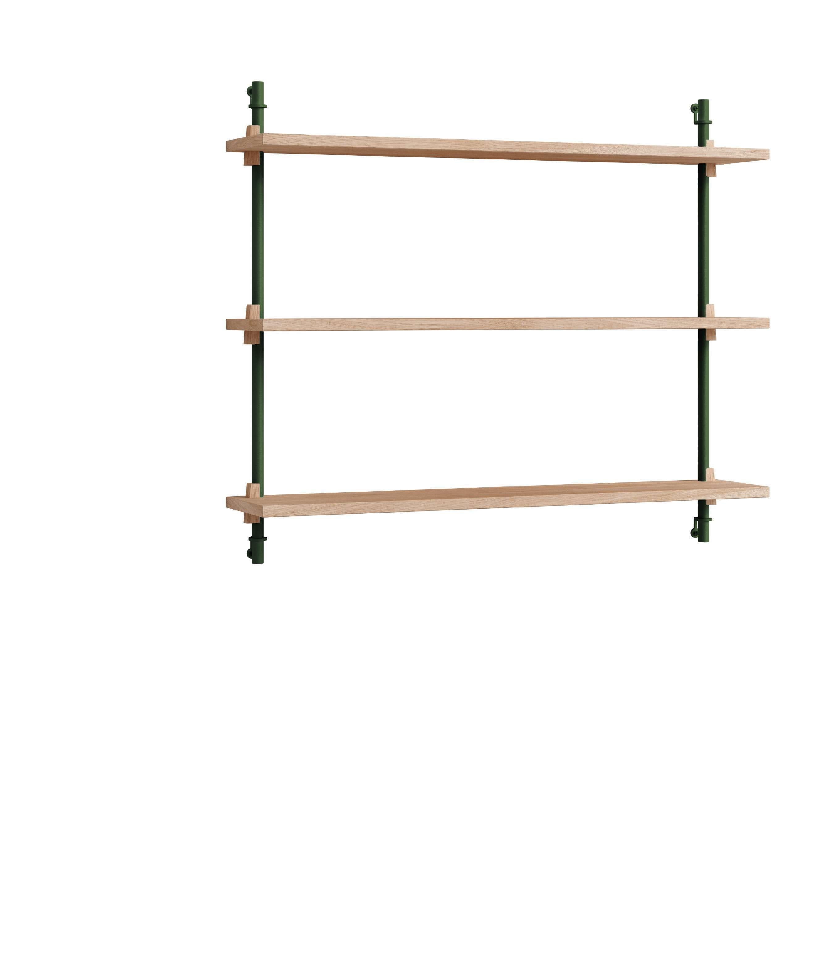 Moebe Wall Shelving Ws.65.1, Oak/Pine Green