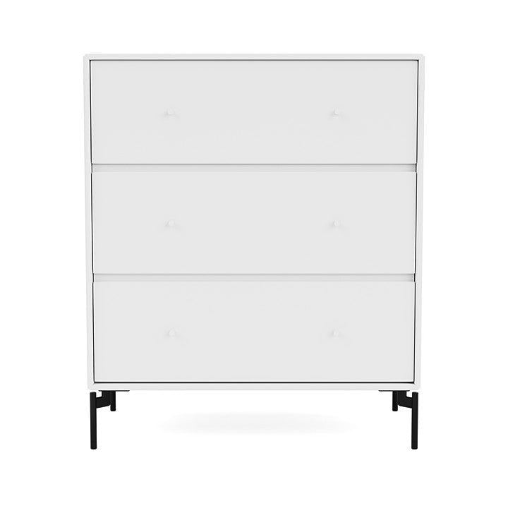 Montana Carry Dresser With Legs, Snow White/Black