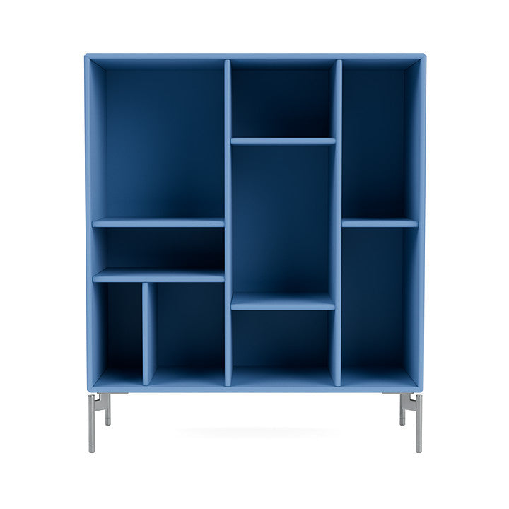 Montana Compile Decorative Shelf With Legs, Azure Blue/Matt Chrome